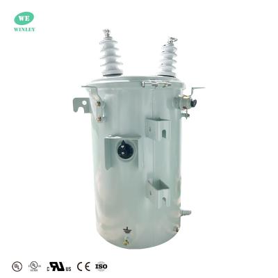 Китай UL сертифицированный 50KVA однофазный полюс монтированный трансформатор масляный тип 13200V до 120V трансформатор распределения мощности продается