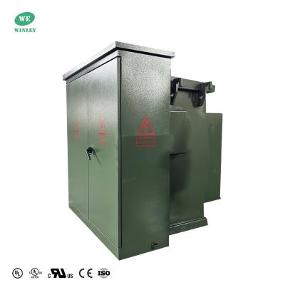 中国 UL 350KVA 住宅用パッド搭載 トランスフォーマー 3 Phse オイル浸透 12470V から 208Y ANSI C57 販売のため