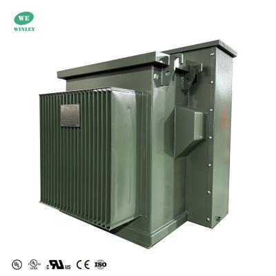 中国 UL 350KVA 住宅用パッド搭載 トランスフォーマー 3 Phse オイル浸透 12470V から 208Y ANSI C57 販売のため