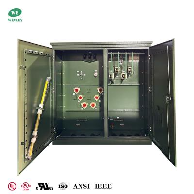 China Certificação UL/CUL Transformador de três fases montado em pad 3750KVA 12,47KV a 480V para distribuição de energia de voltagem média à venda