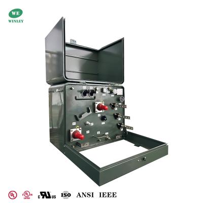China UL-gecertificeerde 50 kVA enkelfasige pad-gemonteerde transformator 34500V naar 120V stroomverdeling step-down transformatoren Te koop