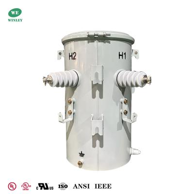 Китай UL Перечисленный 25Kva однофазный полюс монтированный наземный распределительный трансформатор 7200V до 120V DOE 2016 CSA ANSI IEEE стандарты продается