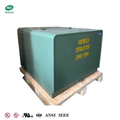 중국 IEEE 표준 UL 인증 100Kva 단상 패드마운트형 변압기 루프 피드 12.47KV ~ 240/120V 판매용