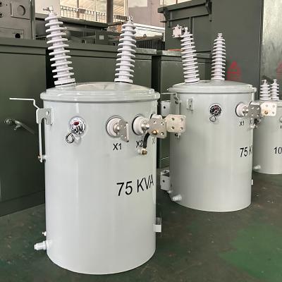 China 75Kva Single Phase Pole Mounted Transformer Overhead Distribution  Dual Windings 34500V to 120/240V UL/cUL Listed for sale