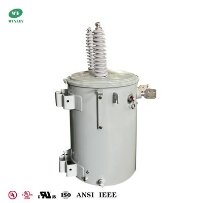 China 75Kva Single Phase Pole Mounted Transformer Overhead Distribution  Dual Windings 34500V to 120/240V UL/cUL Listed for sale