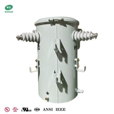 China 25Kva Single Phase Pole Mounted  Distribution Transformer Oil-immersed 7.2KV To 120V UL/cUL Listed for sale