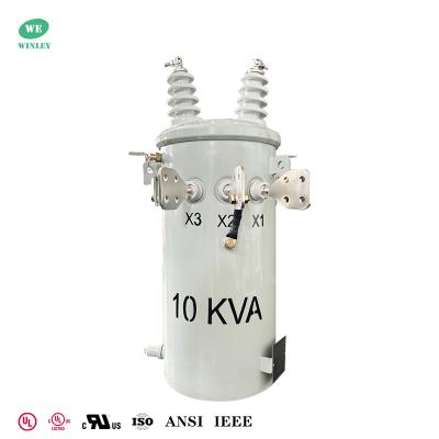 China 10Kva Single Phase Pole Mounted Transformer 12.47KV To 120V Power Distribution Transformer  UL Listed  for sale