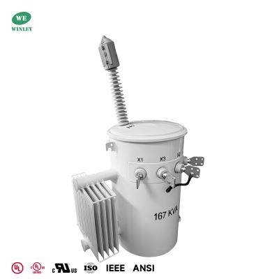 Chine Transformateur monté sur poteau monophasé 167kVA 34500Y/19920 aux transformateurs de puissance de type huile 120/240V à vendre