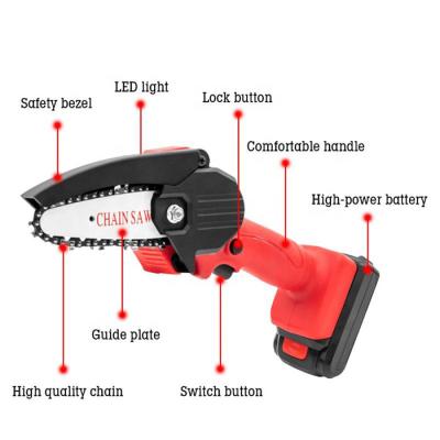 China 5.0Ah Lithium Ion Brushless Cordless Portable Chain Saw 16in Self Sharpening for sale