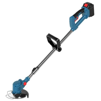 China 850w 24v Cordless Grass Brush Trimmer With Swing Plastic Blade For Garden Works for sale