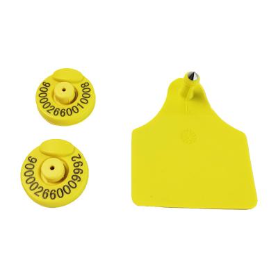 中国 Lightweight Yellow RFID Ear Tag for Livestock Tracking and Management 販売のため