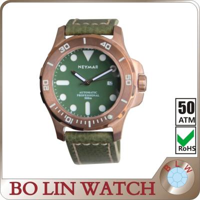 中国 44mmの方法レディース青銅の腕時計、サファイア ガラス レトロ メンズ日付腕時計 販売のため