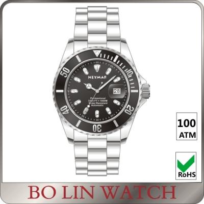 China Relógio de aço inoxidável do bracelete do seletor preto para o movimento de Japão NH35 da menina à venda