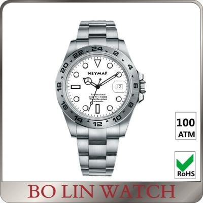 中国 ブラシをかけられためっきされたステンレス鋼の腕時計のスイスのメンズ ウォッチ ビジネス様式 販売のため