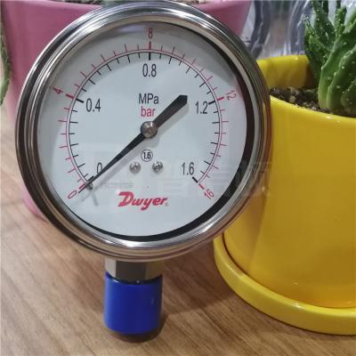 China SG1 Industrial Pressure Gauge 2.5% FS 316 SS Brass Wetted Parts Dual PSI Bar 100 KPa for sale