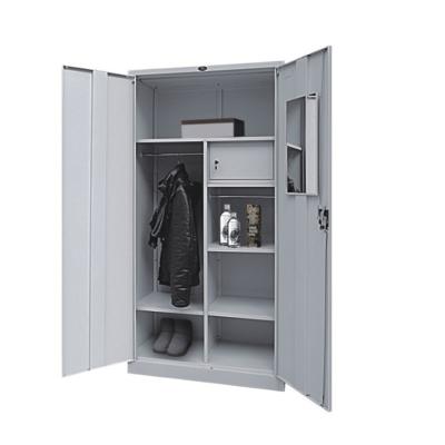China Metal Wardrobe 2 Door Steel Storage Cupboard Clothes Locker for sale