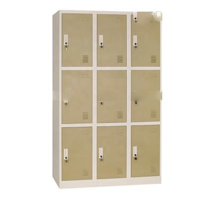 China Durable Gym Clothes Cabinet 9 Doors Locker Staff Lockers for sale