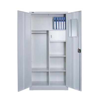 China Multifunctional KD Metal Wardrobe Closets With Hanger for sale