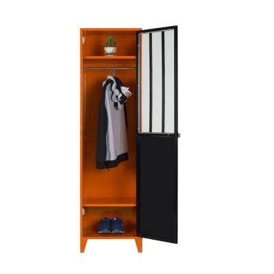 China France Style Metal Home Storage Furniture Locker Single Bedroom Wardrobe for sale