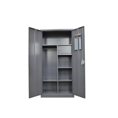 China Durable 2 Door Steel Storage Cupboard Metal Wardrobe Locker Clothes for sale