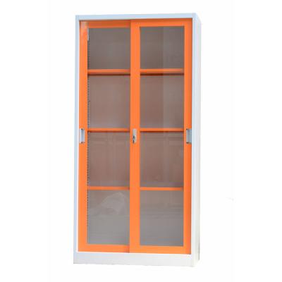 China Metal Bookshelf Steel Office Furniture Storage Cabinet With Glass Doors for sale