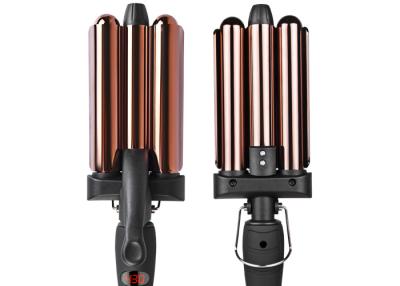 China ROHS Three Barrel Hair Waver , 110-220V Professional Hair Styler for sale