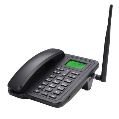 China Black Dual SIM GSM Fixed Wireless Phone Alarm Clock SMS for sale