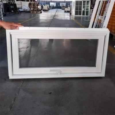 China Egress White Vinyl UPVC Hopper Window Windproof Customized Temperd Glass for sale