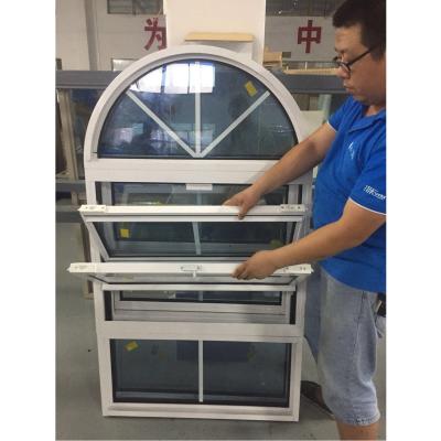 China OEM Arched Double Aluminum Hung Window Fluorocarbon Coating for sale