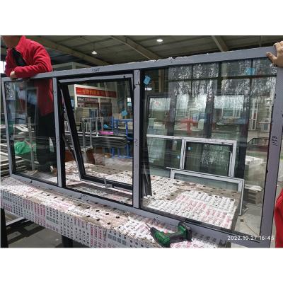 China Fixed Fiberglass Aluminum Awning Window Top Hung Black Frame for sale