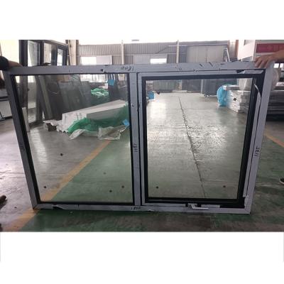 China Janela de toldo de alumínio UPVC de vidro duplo e resistente ao vento à venda