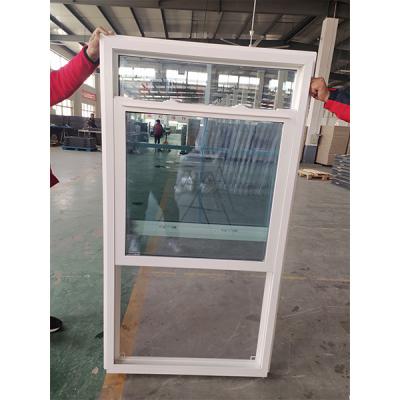 China Ventanas de PVC doble colgadas de plástico ventana corredera vertical de casa americana ventana de vinilo en venta