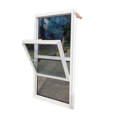 China American Design UPVC Single Hung Window with Double Tempered Glass and Crescent Lock for sale