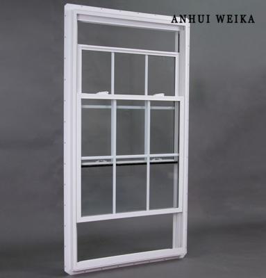 China Lifting Victorian Sash UPVC Double Hung Window With Grill for sale