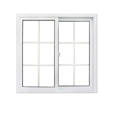 China Single Sliding With Mosquito Net Tempered Glass Upvc Plastic Horizontal Modern Window for sale
