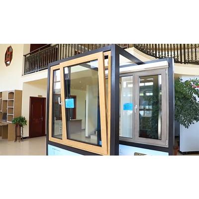China ODM Casement Aluminum Tilt And Turn Windows Woodgrain color for sale