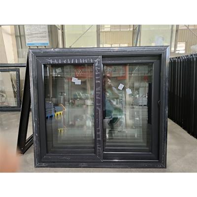 China Janela e porta deslizantes de alumínio de eletroforese negra 4x4 à venda