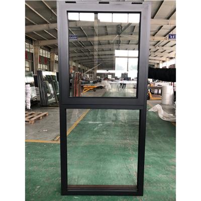 China Thermal Break Aluminium Awning Wooden Window Top Hung And Fixed Design for sale