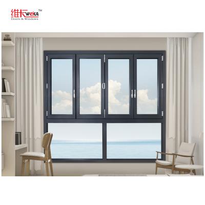 China Tempered Glass Bay Folding Window Doors Anodized Finished for sale
