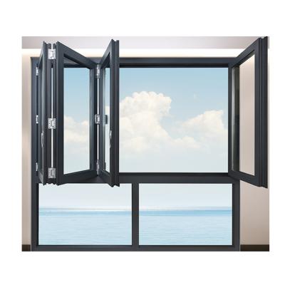 China Aluminium Glass folding Bifold Window Doors Vinyl Pvc Upvc for sale