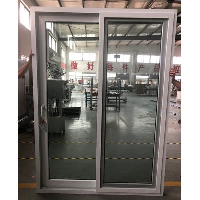 China Weiße Doppelverglasung Vinyl PVC Türen und PVC Fenster Schiebetüren zu verkaufen