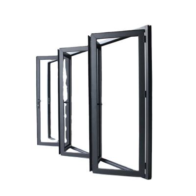 China Aluminium Upvc Foldable Balcony Door Bay Window Bifold Doors Laminated Glass for sale
