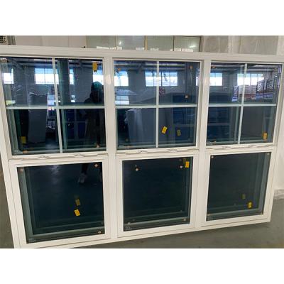 China 1.4mm - 2.5mm Thickness UPVC Single Hung Window Customized Color Vertical Sliding Window for sale