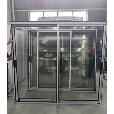 China Double Glass Aluminum Sliding Window And Door 60 X 24 with Fiberglass Net for sale