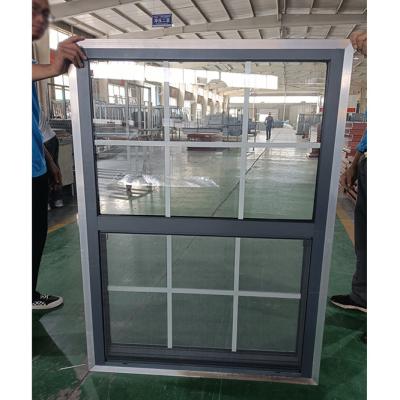 China Single Tilt Sash Aluminum Hung Window Ventilation Double Glazed Black for sale