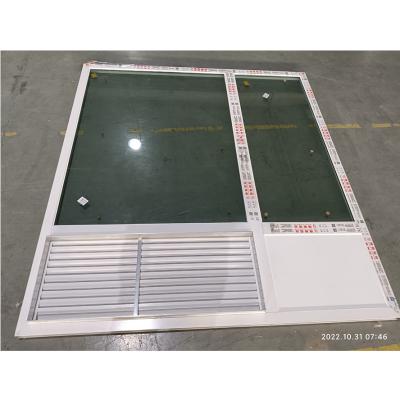 China Custom Aluminum Alloy Fixed Glass Window With Air Conditioning Vent for sale