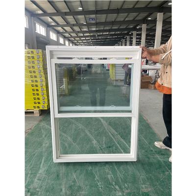China Nail Fin And Flange  Customized Project UPVC Double Top Hung Window Opener for sale