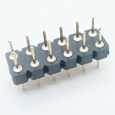 China 12p  machined male pin header2.54mm insulation height=3.00mm round pin vertical through hole board to board connector for sale