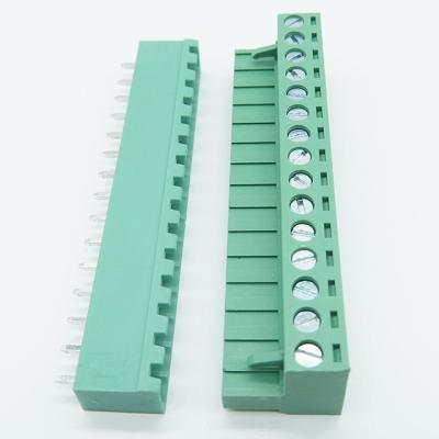 China 13position terminal block 3.81/5.00/5.08/7.62mm ptich clamp female socket free hanging type for sale
