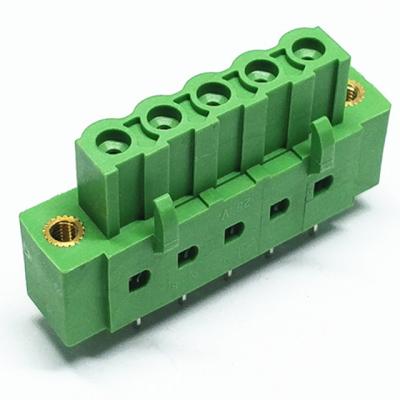 China 2EDGBM pluggable terminal blocks female sockets 3.81mm pitch vertical through hole with mating flange screw for sale